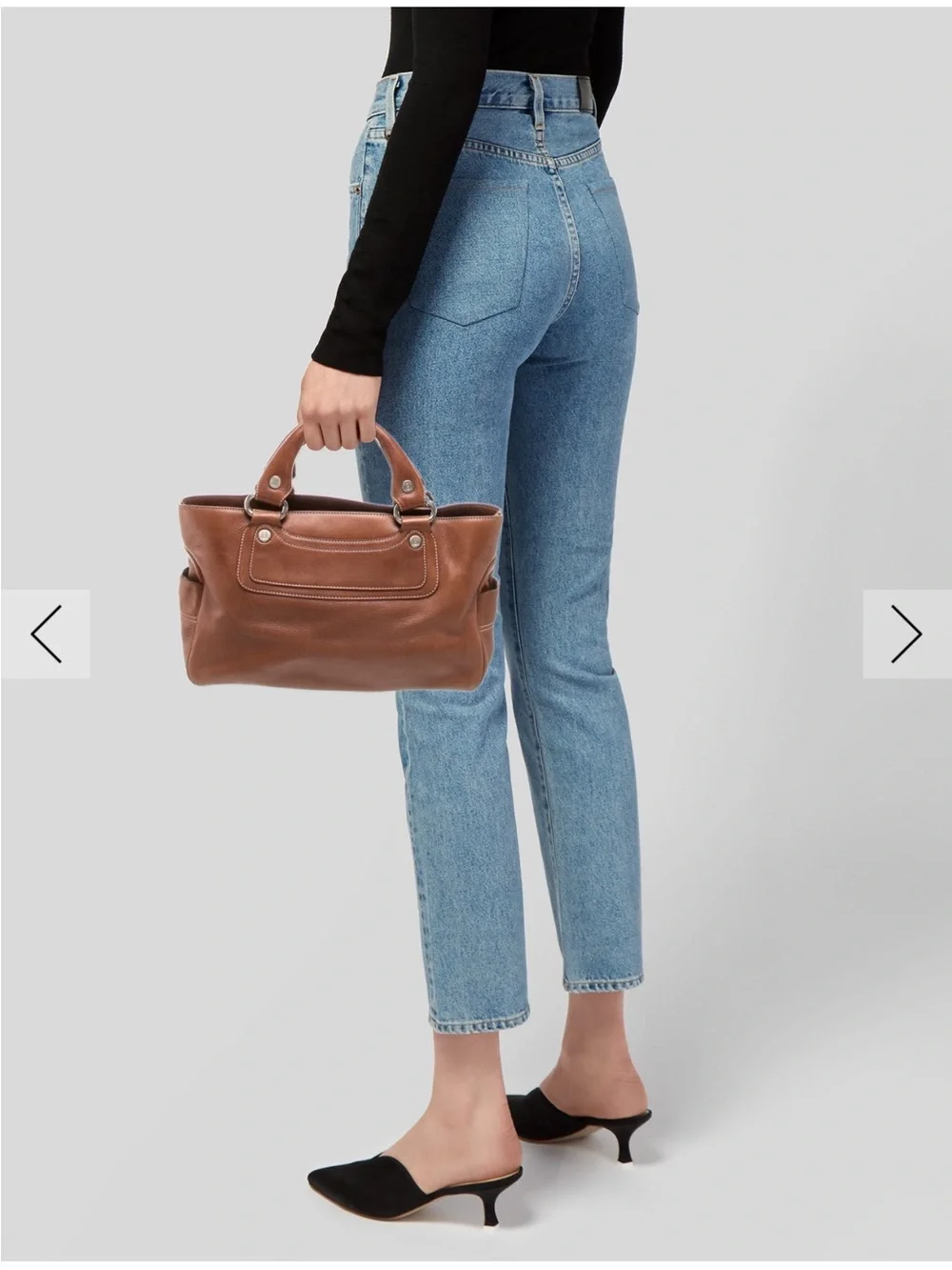 Celine Cognac Leather Double-Handle Tote